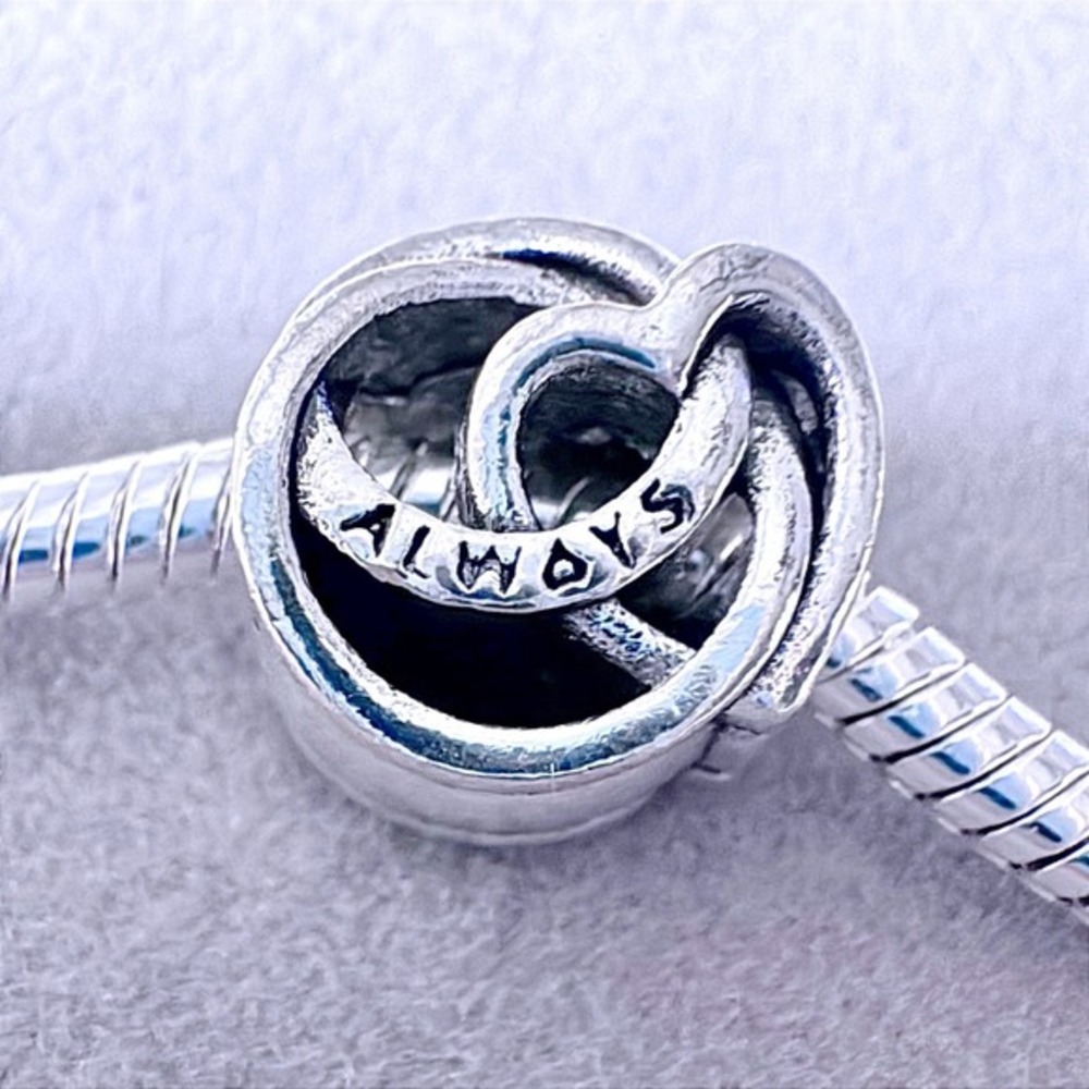 Entwined Love Always Heart Sterling Silver Charm Bracelet Bead‎ fits PANDORA